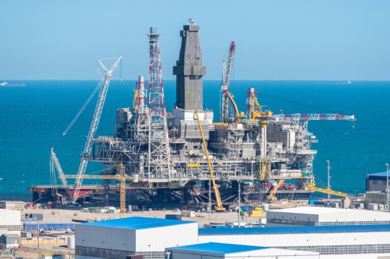 Drilling platform in Baku, Azerbaijan.